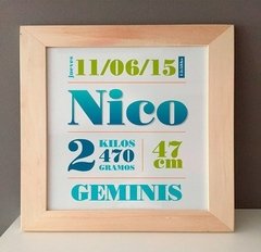 LÁMINA DE NACIMIENTO PERSONALIZADA IMPRIMIBLE + IMAGEN DE WHATSAPP - Paump!