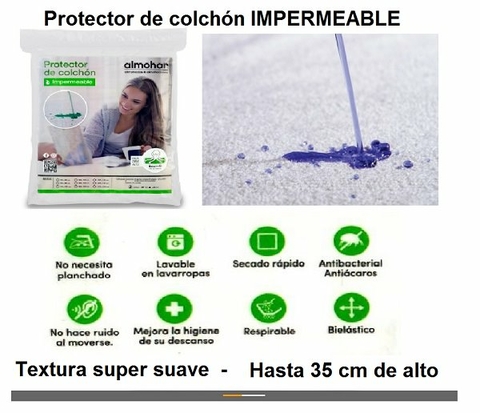 Protector De Colchon Matelaseado Lavable 160x200 Ajustable