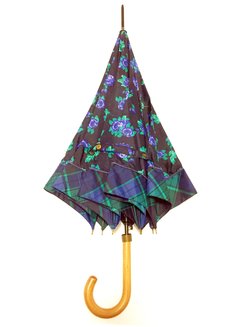 556 - Paraguas Largo Blue Flowers Bisetti - comprar online