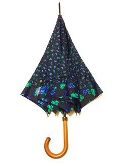 556 - Paraguas Largo Blue Flowers Bisetti