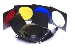 Rebatedor para flash F300 com 3 filtros de cores - Barndoor - comprar online