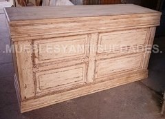 Barra mostrador pulpería madera puertas recicladas (BA105M)