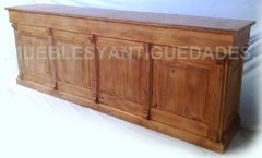 Barra mostrador estilo colonial en madera maciza (BA108A) en internet
