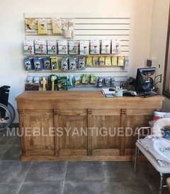 Imagen de Barra mostrador estilo colonial realizada en madera maciza (BA113A)