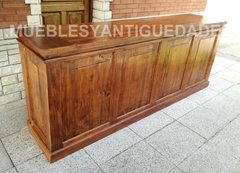 Barra mostrador estilo almacén de ramos generales realizada en madera maciza (BA114A)