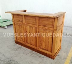 Barra mostrador en pinotea con tapa e interiores en otras maderas (BA115A) - comprar online