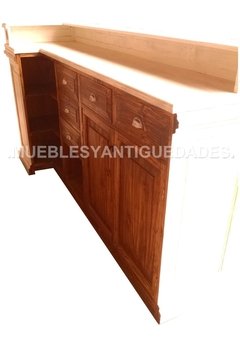 Imagen de Barra mostrador pulpería L madera reciclada puerta (BA202M)