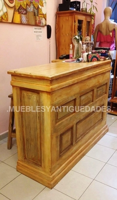 Barra mostrador en madera maciza puertas recicladas (BA204M)