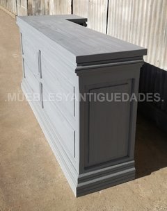 Barra mostrador en L en maderas recicladas (BA205M) en internet
