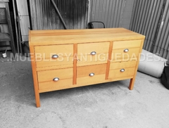 Cómoda estilo minimalista en pinotea maciza reciclada (CO103M)