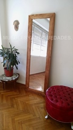 Espejo de pie con marco en madera maciza reciclada lustre al natural 1,90 x 0,60 mts (EM103M)