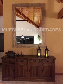 Espejo de pie colgar con marco en madera maciza 2,00 x 1,50 mts (EM107M)
