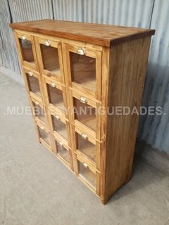 Fideera antigua con 12 cajones madera maciza reciclada (FI101A) - comprar online