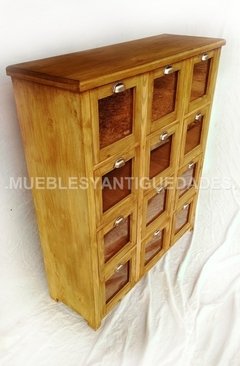 Fideera antigua 12 cajones madera maciza reciclada (FI102A) - tienda online