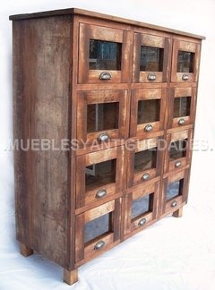Fideera antigua 12 cajones madera maciza reciclada (FI103A)