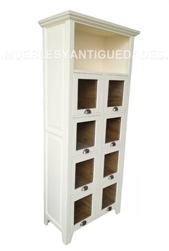 Alacena mueble de cocina fideera en madera maciza con 1 estante y 8 cajones (AL103M) - comprar online