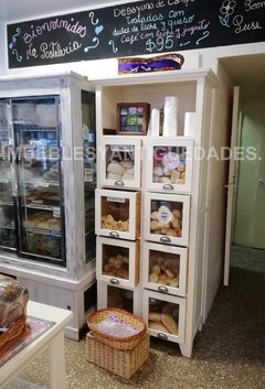 Alacena mueble de cocina fideera en madera maciza con 1 estante y 8 cajones (AL103M) - Muebles y Antiguedades - Argentina