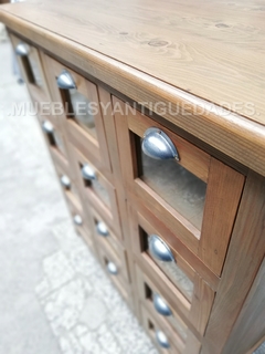 Fideera estilo antiguo en pinotea reciclada con 12 cajones (FI112A)