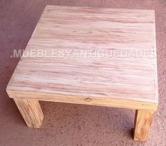 Mesa ratona cuadrada en pinotea reciclada patinada (MR101M)