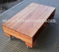Mesa ratona en pinotea modelo pallet con ruedas (MR104M) - Muebles y Antiguedades - Argentina