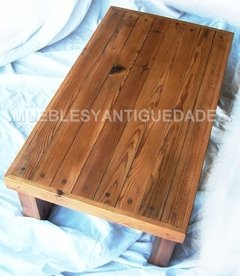 Mesa ratona en pinotea con efecto entarugado (MR106A) - Muebles y Antiguedades - Argentina