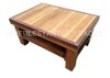 Mesa ratona de madera maciza con tapa de pinotea con marco tono nogal (MR120A)