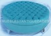 Banqueta Puff redondo capitoné con patas de metal tapizado en pana cuero vinílico ecocuero cuerina colores a elección (PG104M)