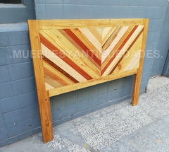 Respaldo de cama de 2 plazas con listones de madera reciclada (RE102M) - Muebles y Antiguedades - Argentina