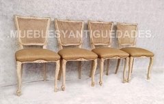 Silla estilo francés esterilla madera de guindo (SI102M)