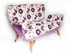Sillón sofá mariposa 2 cuerpos tapizado en tela floreada (SL105M)