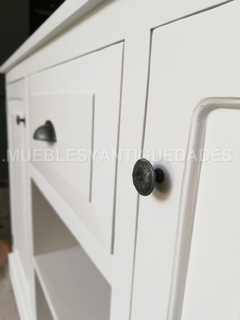 Mueble para TV / audio en madera maciza laqueado blanco (TV108M)
