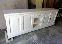 Mueble para TV / audio en madera maciza laqueado blanco (TV110M) en internet