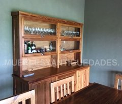 Vajillero biblioteca en pinotea antigua reciclada (VJ101A) - tienda online
