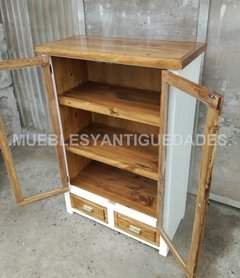 Imagen de Vajillero biblioteca vintage en madera maciza (VJ103A)