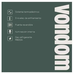 Frigobar Vondom 46l Acero Inox Con Motor Compresor Rfg148a - cocinasonline
