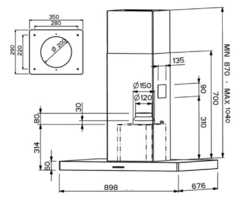 Imagen de Extractor purificador de cocina Spar Stilo ac. inox. isla