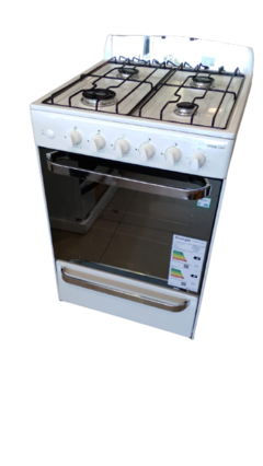 Cocina Hotpoint HP35206 MultiGas 56cm Blanca Rejillas Esmaltadas Autolimpiante y Encendido - comprar online