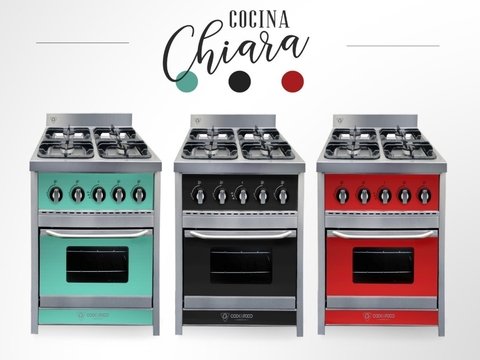 Cocina Corbelli Modelo Chiara 60 cms Colores disponibles Rojo, Negro y Verde