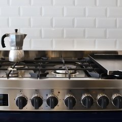 COCINA 90 CM BOMPANI 5 HORNALLAS GAS+ Horno Gas Con Grill En Color Azul en internet