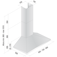 Campana Cocina Llanos Sin Salida Classic 90 cm Pared Blanca - 24932 - comprar online