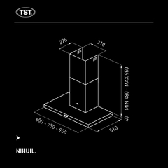 Imagen de TST Campana Extractora Para Pared Modelo Nihuil 60cm - cod 210-60
