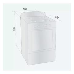 Cocina Hotpoint Hp35407 Acero Fundición Espejada 56cm - comprar online