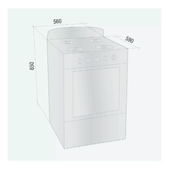 Cocina Hotpoint Hp35409 Acero Espejada 56cm Con Visor - comprar online