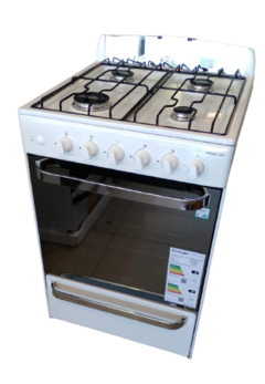 Cocina Hotpoint HP35206 MultiGas 56cm Blanca Rejillas Esmaltadas Autolimpiante y Encendido