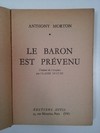 LE BARON EST PRÉVENU, ANTHONY MORTON (EN FRANCÉS) (USADO) en internet