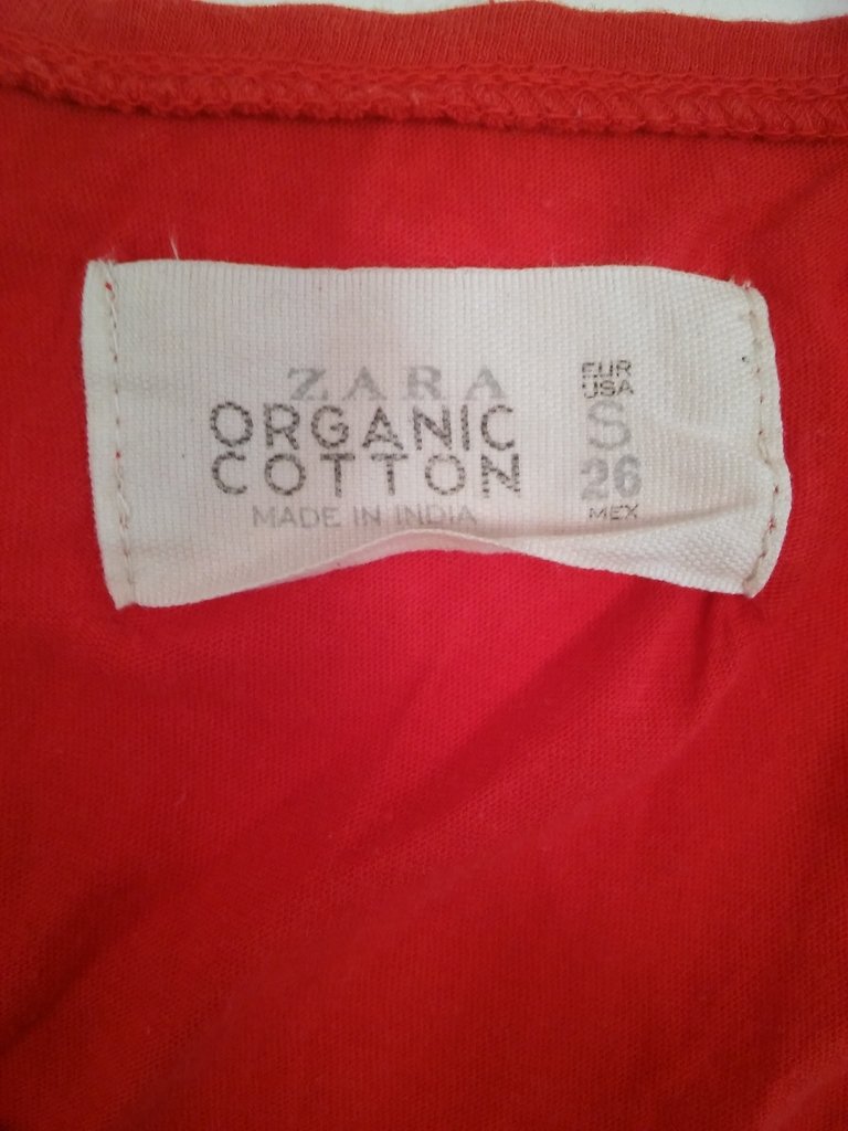 REMERA MANGA CORTA ZARA MUJER DE ALGODÓN ORGÁNICO T S (USADO)