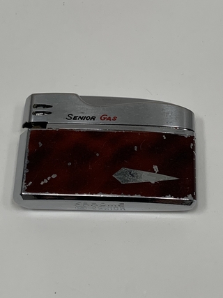 ENCENDEDOR VINTAGE A GAS SAROME SENIOR PLATEADO MARRÓN (USADO)