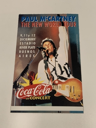 STICKER SHOW PAUL MC CARTNEY THE NEW WORLD TOUR RIVER ARGENTINA 1993