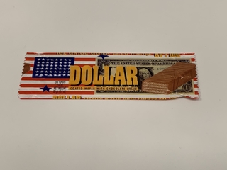 ANTIGUO ENVOLTORIO CHOCOLATE DOLLAR HEBREO 97