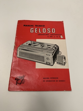 MANUAL TECNICO ANTIGUO GELOSO GRABADORES MAGNETICOS